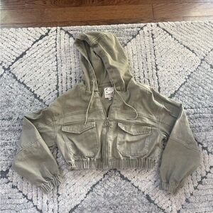Women’s Olive Green Hooded Jacket